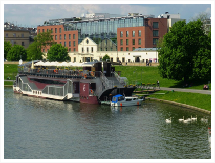 Our hotel on the Vistula River, Kraków