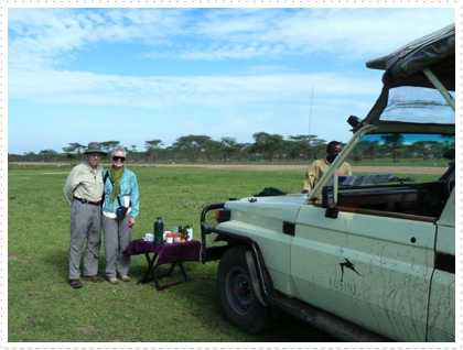 Refreshments at the Serengeti Airstrip